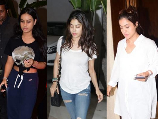 Kajol with Her daughter Nysa Devgan and Janhvi Kapoor Kajol with Her daughter Nysa Devgan and Janhvi Kapoor